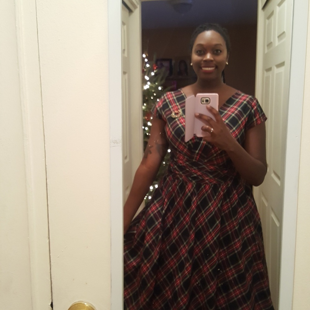 Hell Bunny Plaid Rockabilly Pinup Dress